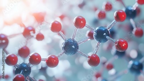 3D rendering of molecular structure background of Biotechnology