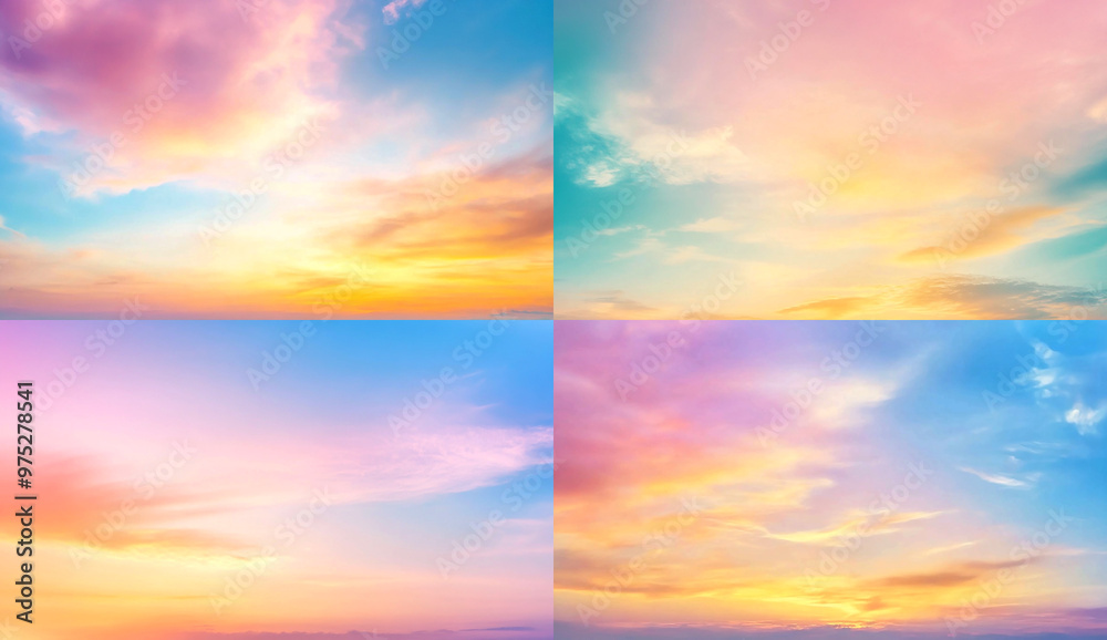 Beautiful blurred sky background with sunset gradient, blue and pink colors, with copy space. Abstract blurred sky banner with sunset or sunrise Beautiful blurred sky background with sunset gradient, blue and pink colors, with copy space. Abstract blurred sky banner with sunset or sunrise