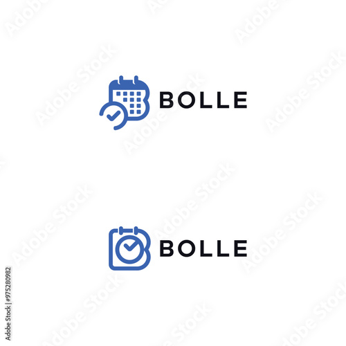 blue time and schedule logo design