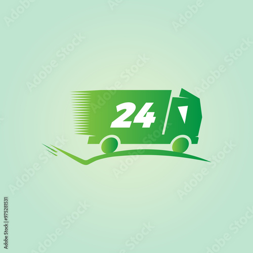 Fast moving shipping delivery 24,Delivery logo design [vector] photo