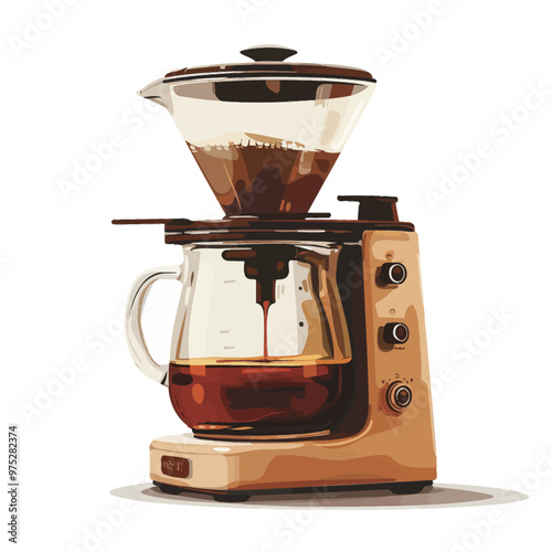 Coffee maker isolated on a white background. Vector illustration.