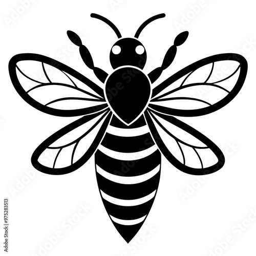 bee vector and flower, bee logo icon on white background