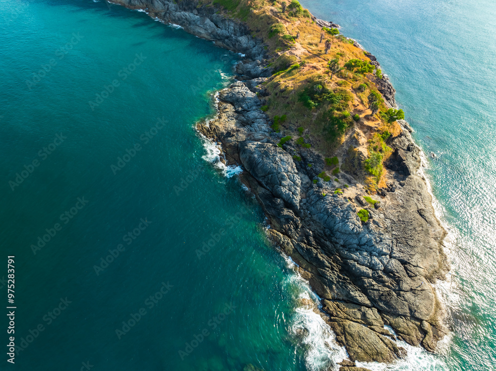 Drone view of Tropical sea in summer season at Phuket island Thailand Drone view of Tropical sea in summer season at Phuket island Thailand