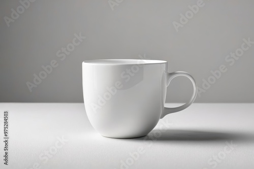 a white cup on a table 