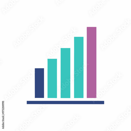 growing bar graph icon set, business graphs, real estate concepts, data visualization and infographic vectors