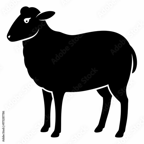 sheep vector silhouette, a silhouette of a sheep