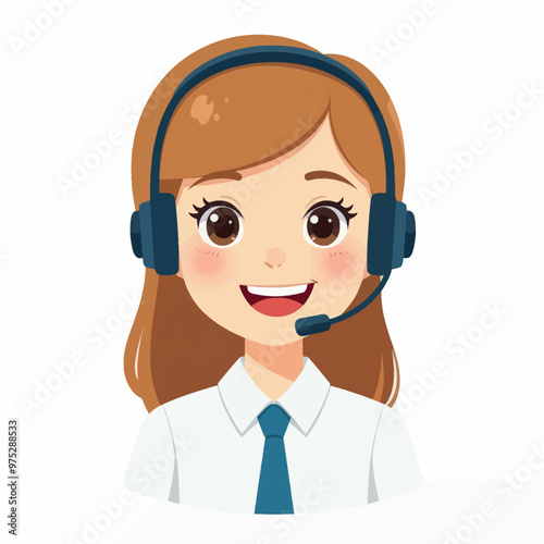 Smiling Woman in Headset 