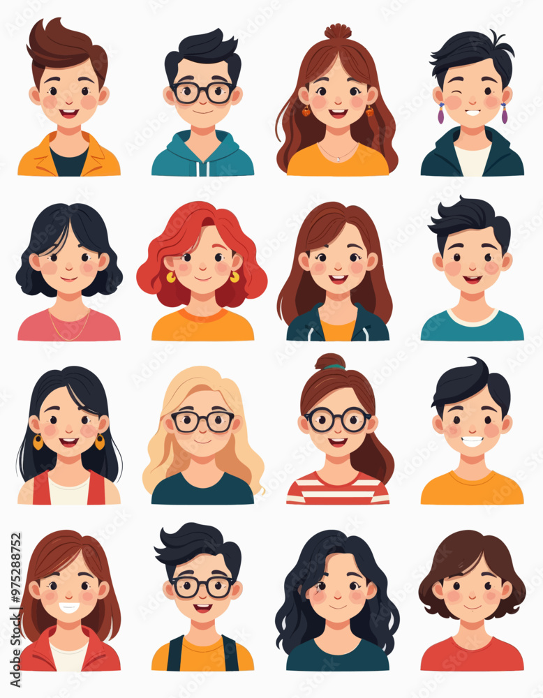 Smiling Cartoon Character Avatars
Smiling Cartoon Character Avatars
