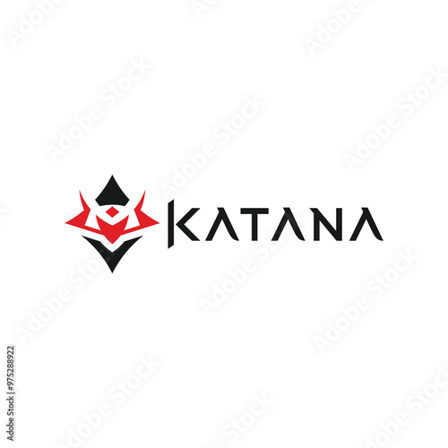 samurai knight logo design template