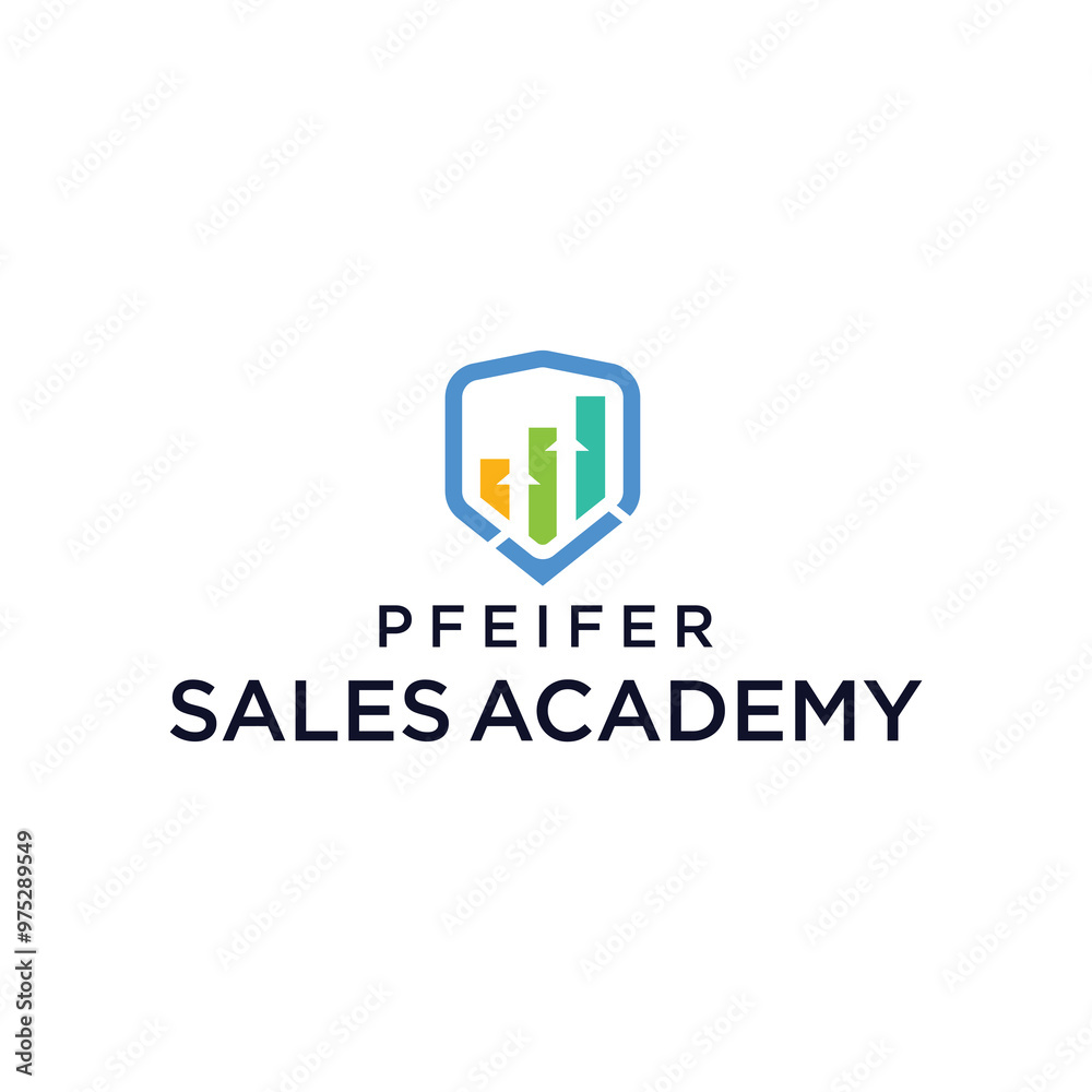 sales academy investment with shield logo design sales academy investment with shield logo design