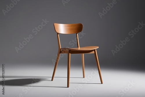 a wooden chair with a black background 