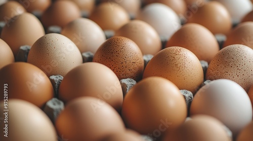 Raw organic farm eggs photo