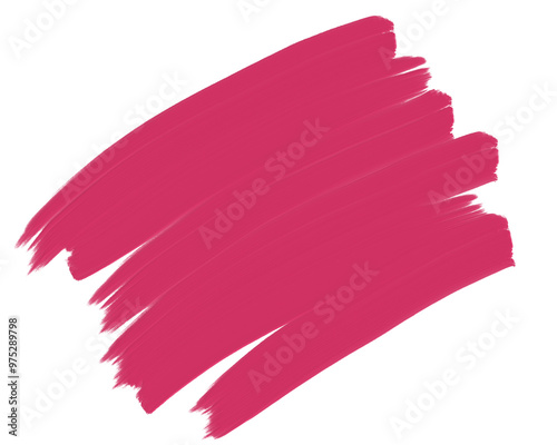 Brushstroke, Grunge brushes, oilpiant style stroke, Strokes of pink , color_cerise pink  isolated on transparent background