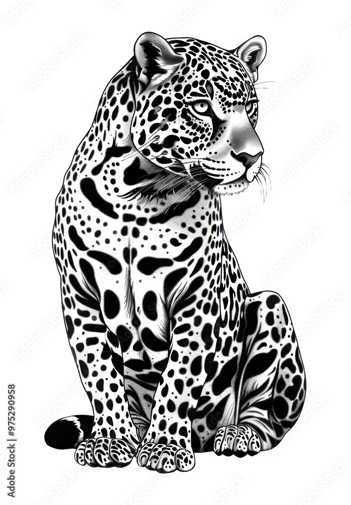 Fototapeta premium PNG Jaguar jaguar illustrated wildlife.