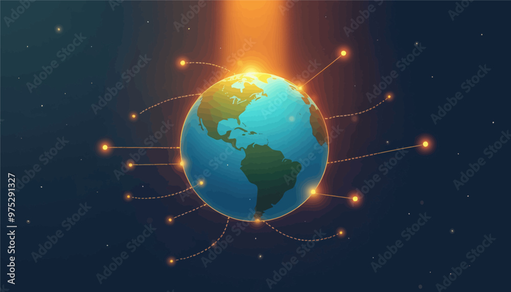 Global Network with Light Lines
Global Network with Light Lines
