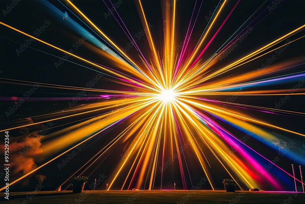 Fototapeta premium Stunning Sunlight Effects and Vivid Illumination in Dark Photography