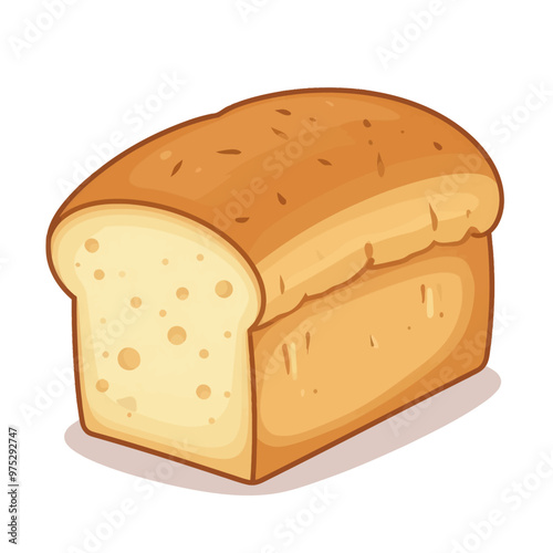 Cartoon Loaf of Bread Illustration