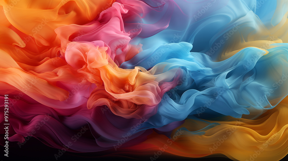 Artistic smoke patterns in swirling clouds of vibrant colors, abstract and ethereal, creating a soft and flowing texture, minimal background Artistic smoke patterns in swirling clouds of vibrant colors, abstract and ethereal, creating a soft and flowing texture, minimal background