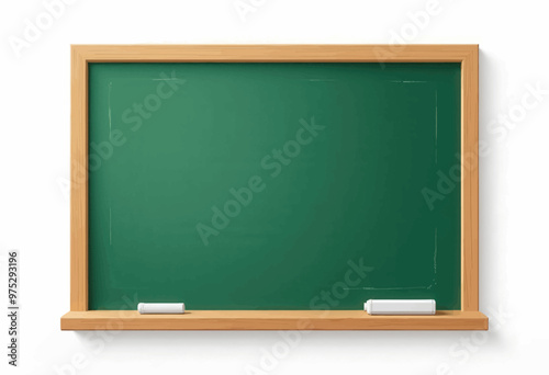 Blank Chalkboard with Chalk  
