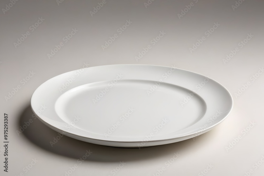 a white plate with a shadow on the surface a white plate with a shadow on the surface