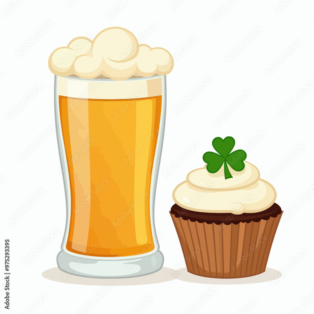 Beer and Cupcake with Shamrock
Beer and Cupcake with Shamrock