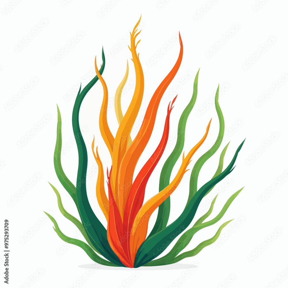 Abstract Orange, Yellow, and Green Plant Design Abstract Orange, Yellow, and Green Plant Design