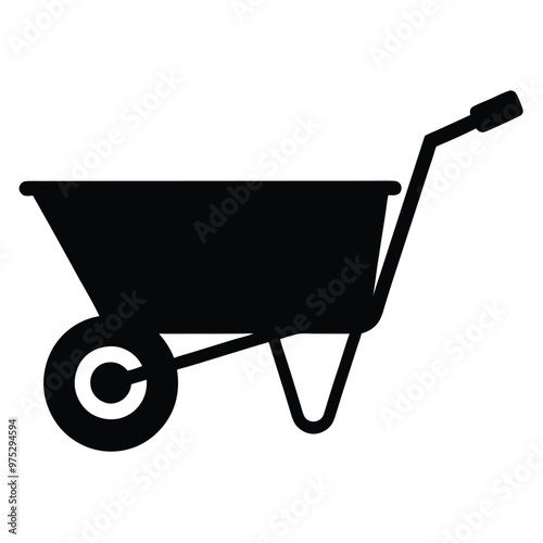 Silhouette Metal Wheelbarrow Drawing