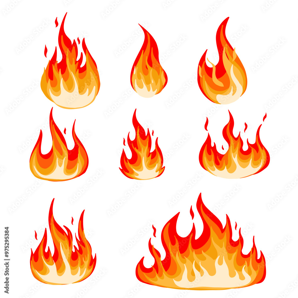 Set of Fire Illustration Vector Set of Fire Illustration Vector