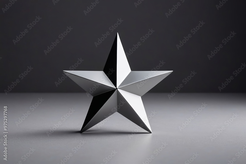 a silver star on a gray surface a silver star on a gray surface