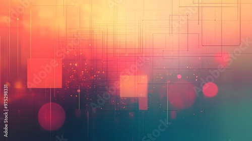 Tech elements subtly blended into a soft muted gradient background