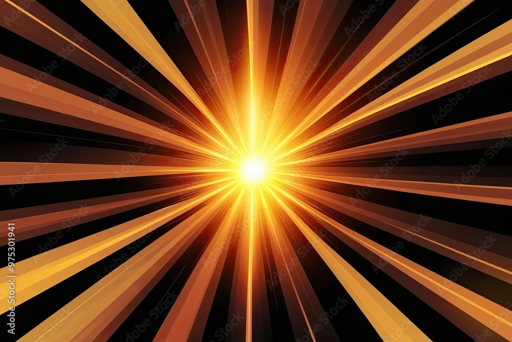 Obraz premium Stunning Warm Sun Rays and Flare Light Transition Effects on Black Background for Design Projects