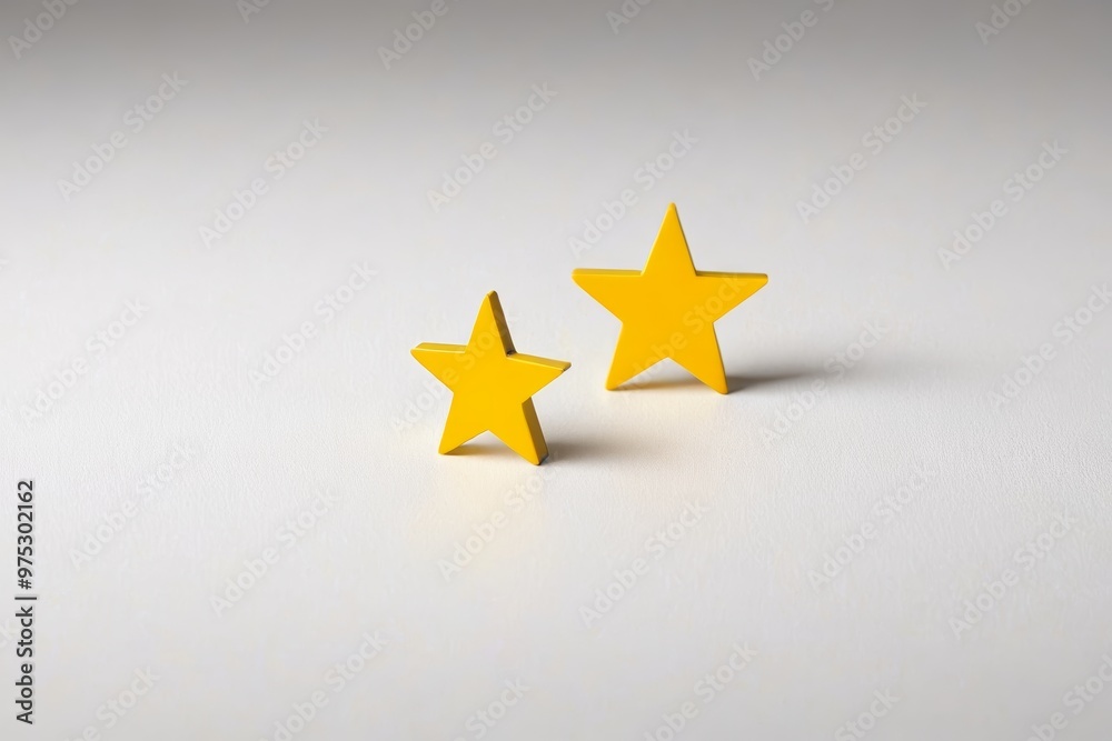 a pair of yellow stars on a white surface a pair of yellow stars on a white surface