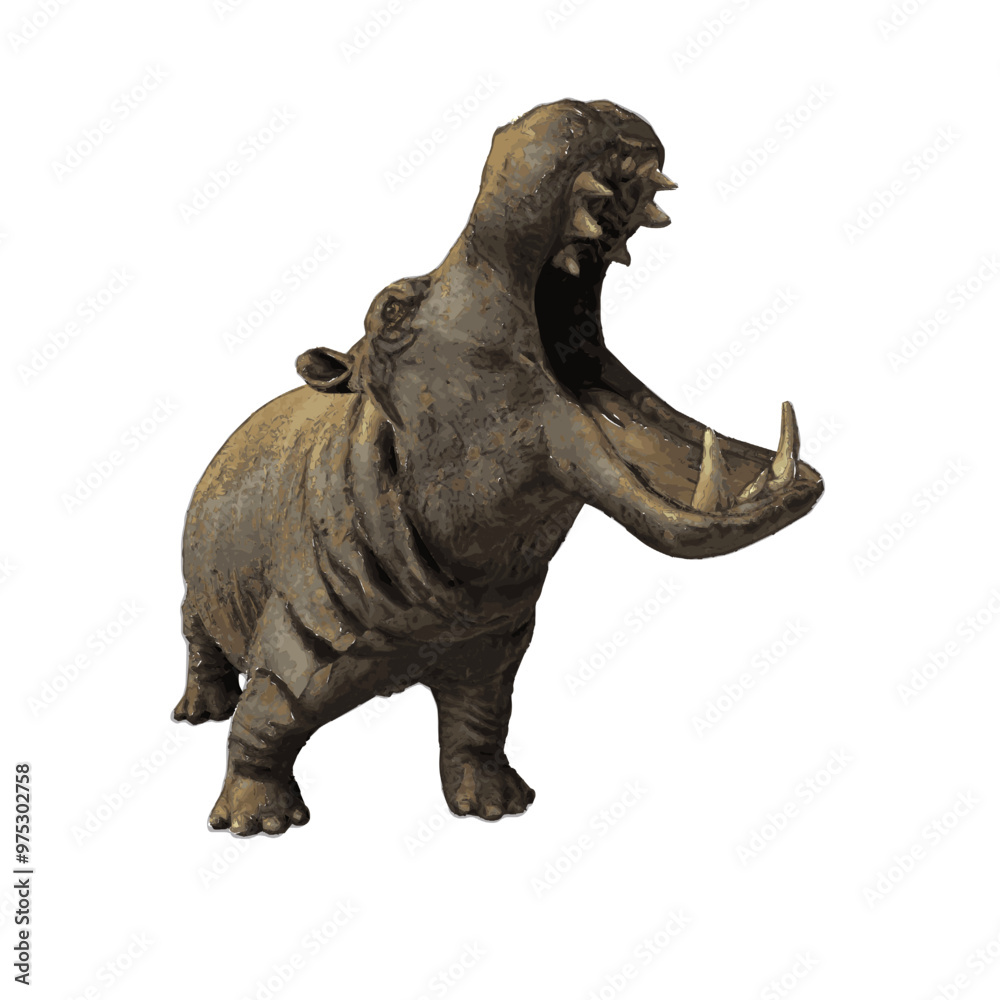 Fototapeta premium Hippopotamus amphibius vektor ilustration isolated