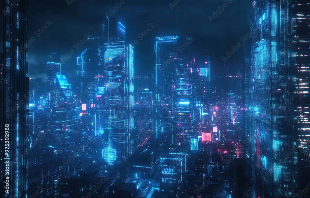 Cyberpunk Cityscape: A Digital Metropolis