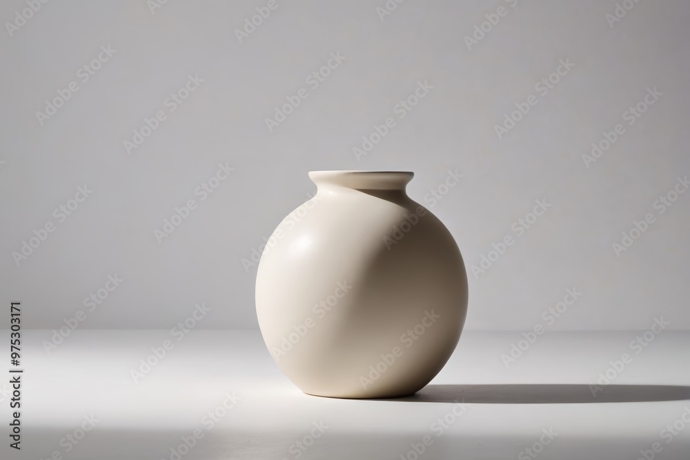 a white vase sitting on a table                              