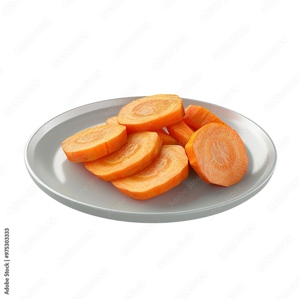 Sliced Carrots on a Plate Sliced Carrots on a Plate