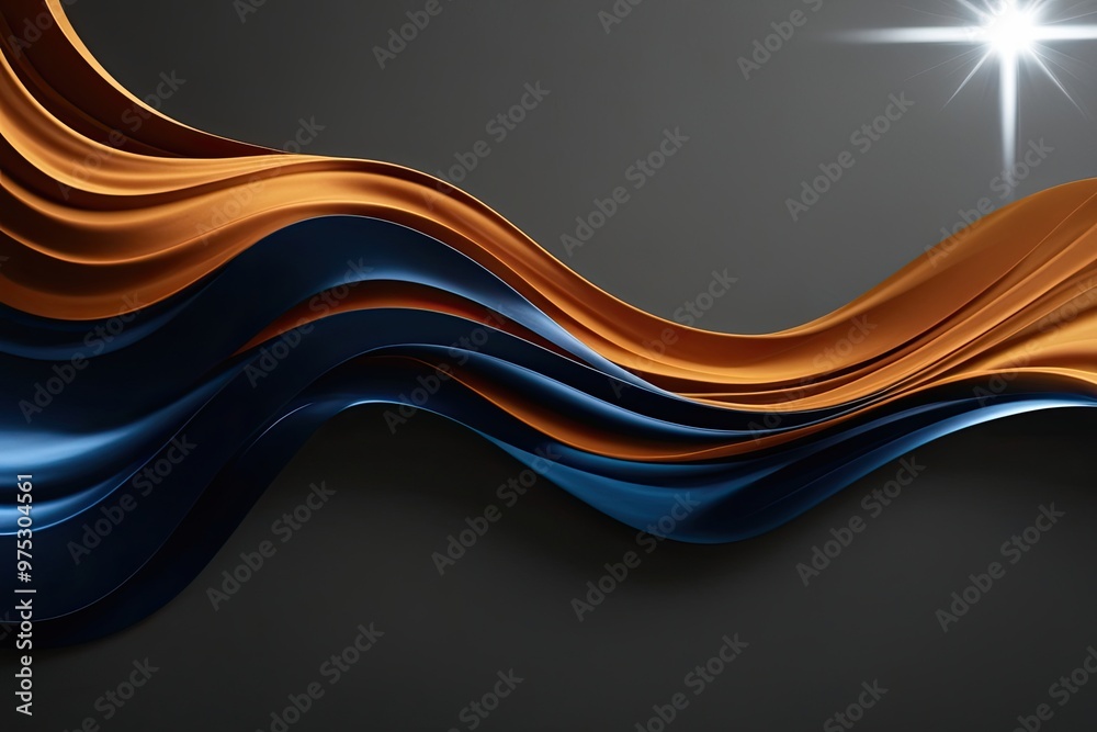 Obraz premium Stunning Indigo and Ochre Gradient Design on Charcoal Gray Background with Vivid Light Effects