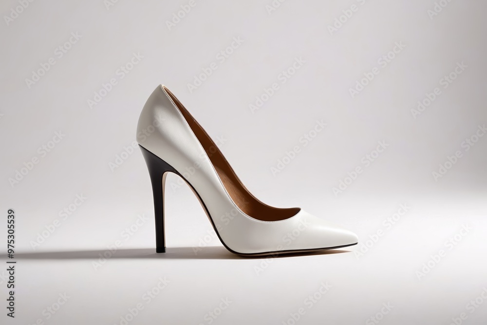 a white high heel with a black heel a white high heel with a black heel