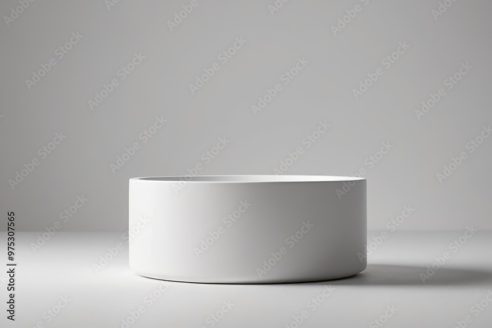 a white bowl on a grey surface a white bowl on a grey surface