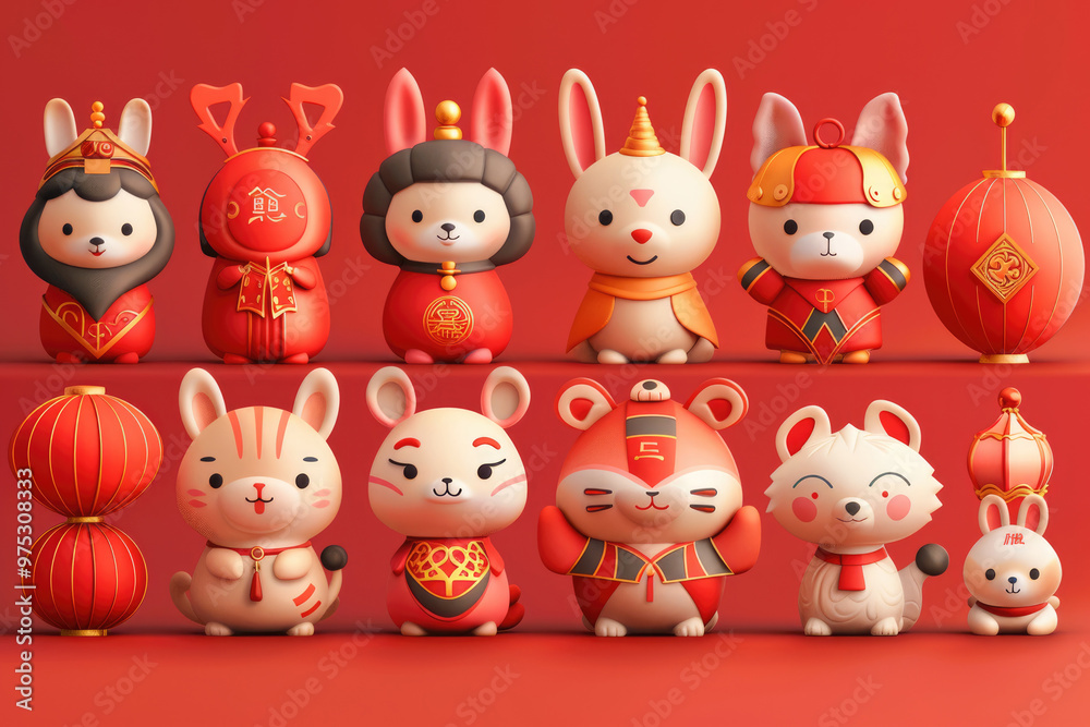 Traditional Chinese Festival: Mid-Autumn Festival, rabbit and moon illustration Traditional Chinese Festival: Mid-Autumn Festival, rabbit and moon illustration