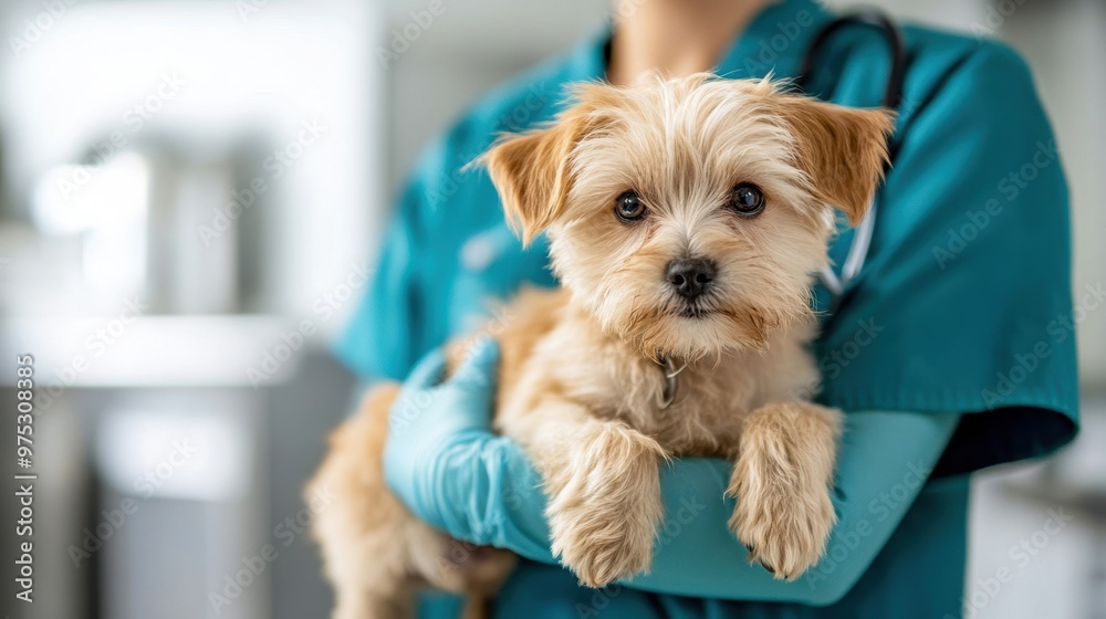 A caring veterinarian holds a small dog, showcasing a warm and compassionate relationship between pets and their caregivers. A caring veterinarian holds a small dog, showcasing a warm and compassionate relationship between pets and their caregivers.