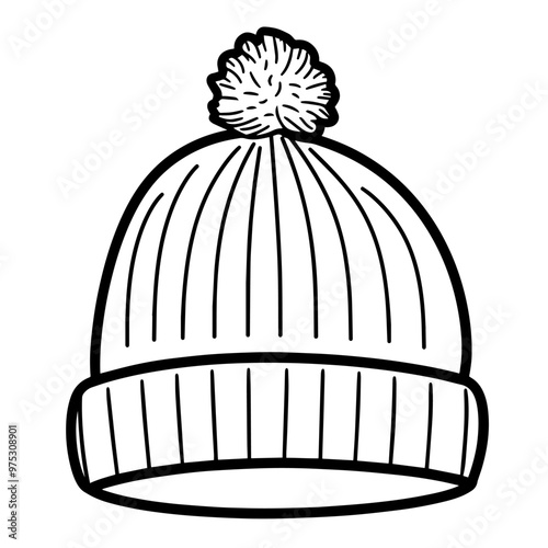 Chic beanie outline icon in vector format for trendy designs.