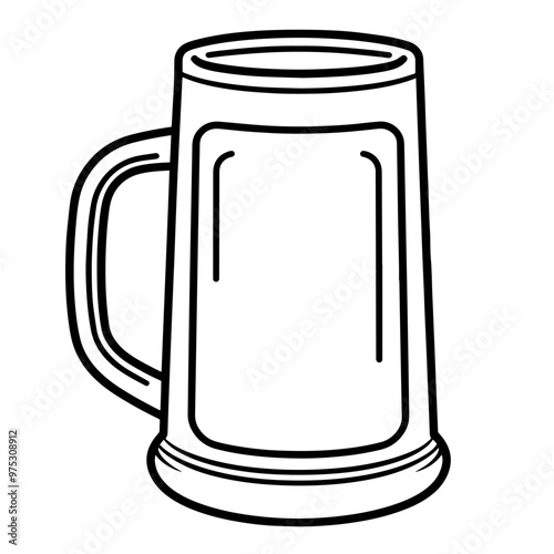Sleek beer mug outline icon in vector format for pub-themed designs.