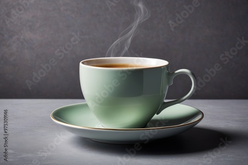 a cup of coffee with steam rising out of it 