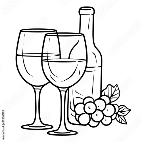 Charming clink glasses outline icon in vector format for celebrations.