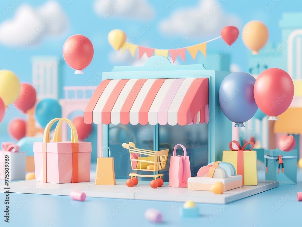 shopping festivals and balloons