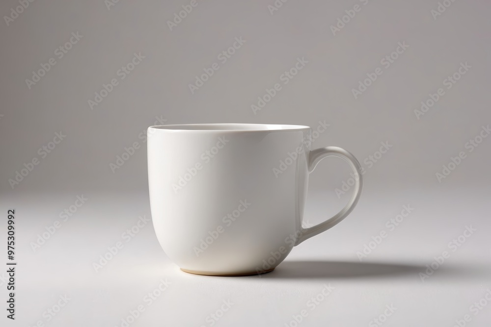 Fototapeta premium a white cup on a grey background 