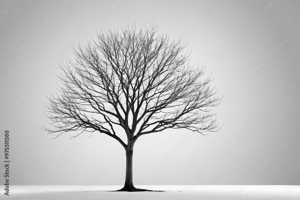 Obraz premium a tree with no leaves in the snow 