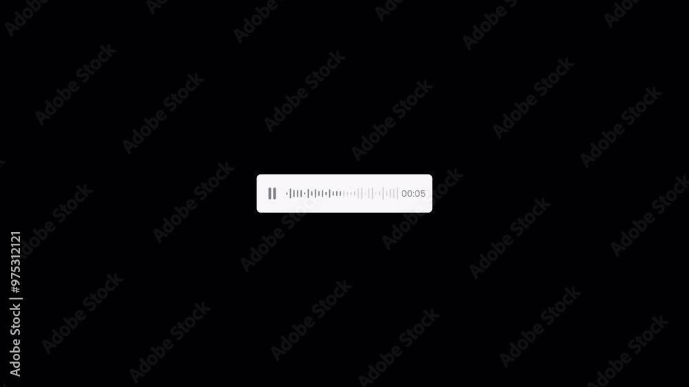 Audio voice message animation with alpha channel, Playing record voice message animation, Voice message, Speech waves animation