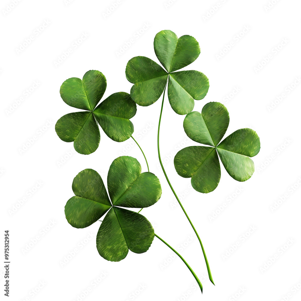 Four-leaf Clovers on Black Background Four-leaf Clovers on Black Background